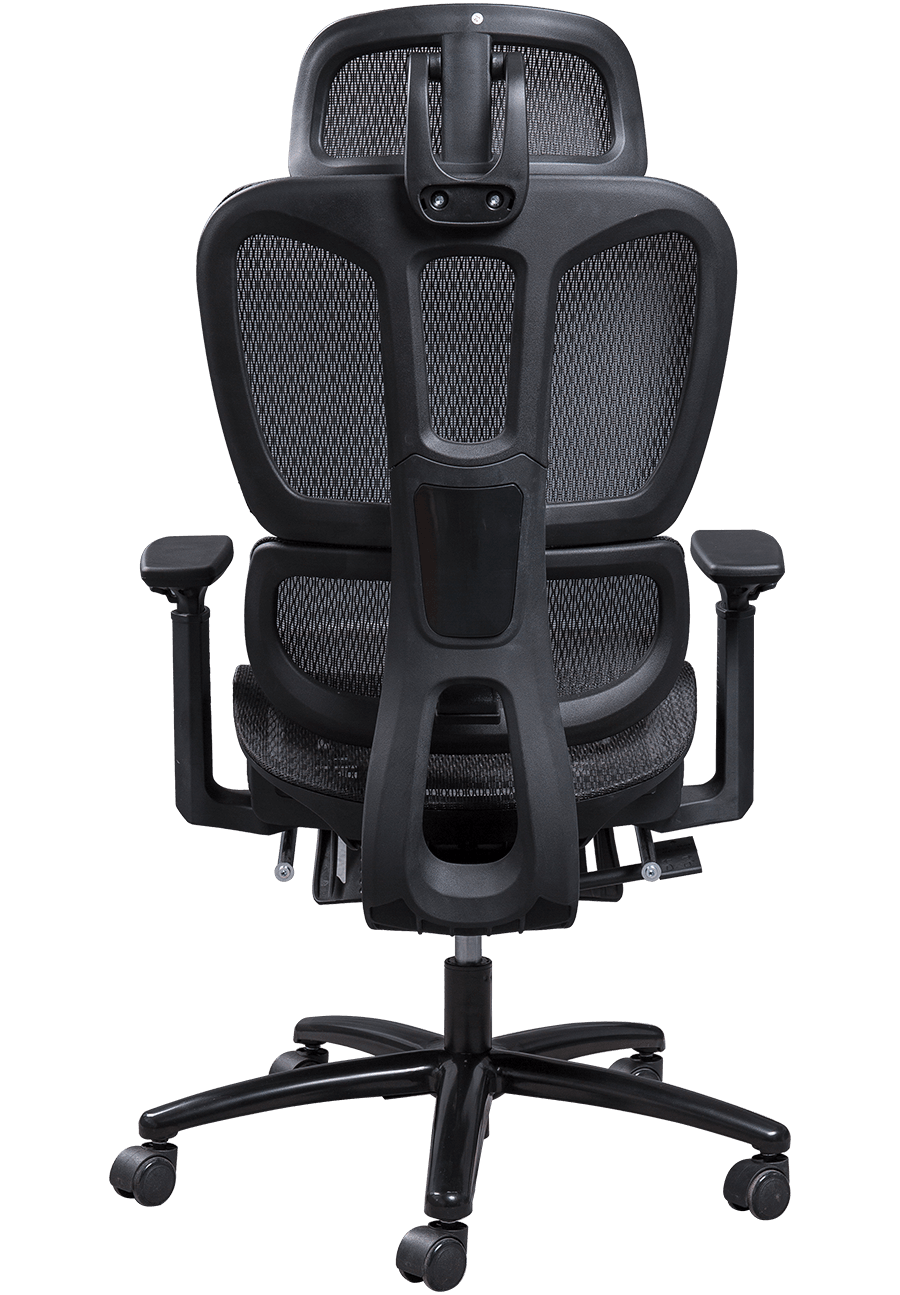 Sedia da ufficio ergonomica in rete con struttura in plastica Sedia in rete dal design classico Sedia da ufficio con poggiatesta regolabile con poggiapiedi details