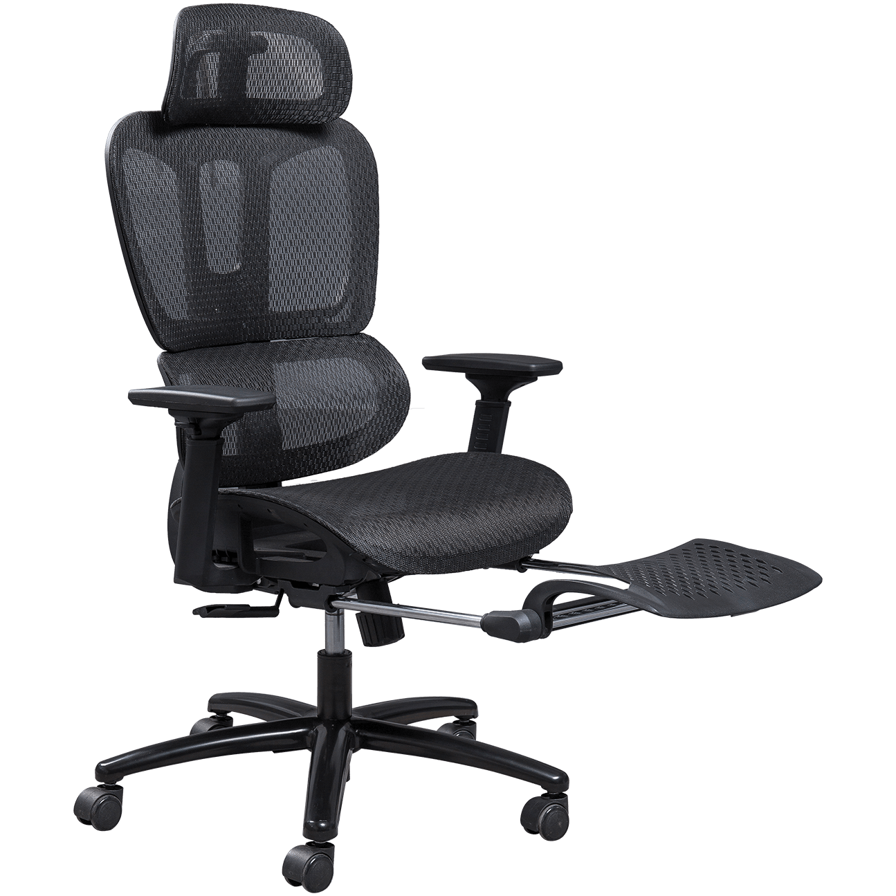 Sedia da ufficio ergonomica in rete con struttura in plastica Sedia in rete dal design classico Sedia da ufficio con poggiatesta regolabile con poggiapiedi details